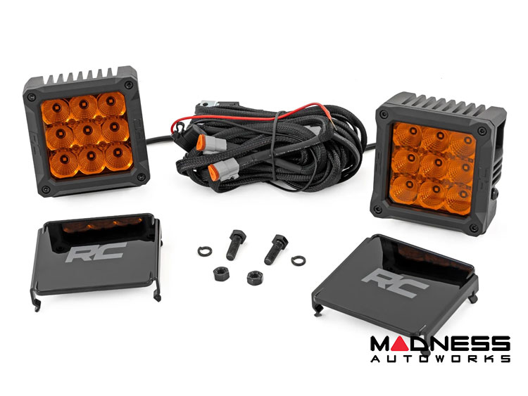 4 Inch LED Pod Lights - Chrome Series - Rough Country - Amber